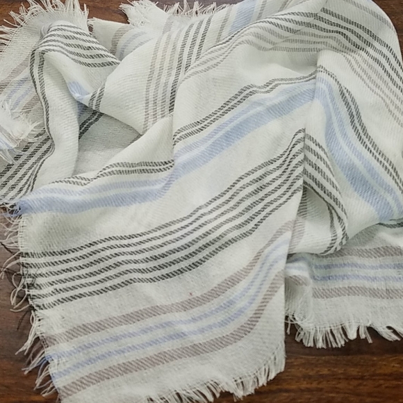 Sonoma Accessories - Fringed Edge 24" Scarf Lightweight Striped